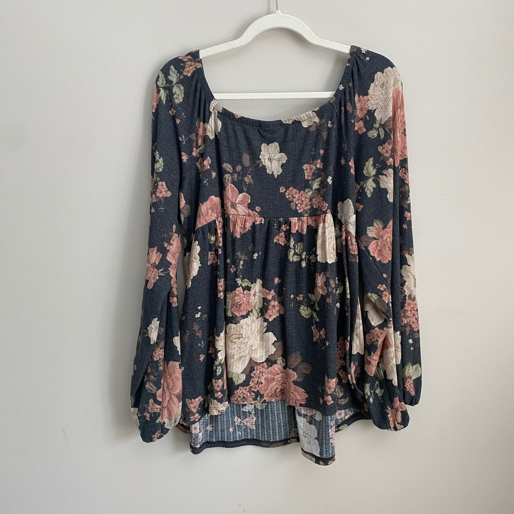 Torrid Sweetheart Cinched Babydoll Top Floral Women Size 2X Dark Romantic - Picture 7 of 8